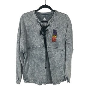 Hocus Pocus 25th Anniversary lace up spirit jersey in gray acid wash size M